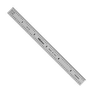 Mitutoyo 150 mm / 6 inch Fully-Flexible Steel Ruler (1/10 & 1/100 inch Graduation), 182-207