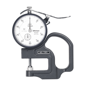 Mitutoyo 0 - 10 mm Standard Dial Indicator Thickness Gauge (Ceramic Contact Elements), 7301A