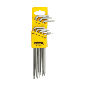 Stanley 8 Pcs Long L - Type Tamper Proof Torx, Hex Key Set, 92-624