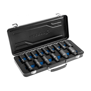 Hogert 15 Pcs 1/2 inch Sq. Drive Long Impact Socket Set, HT4R049