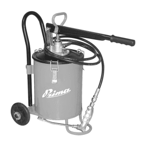 Prima 6 kg Red Painted Hand Operated Bucket Grease Pumps With Wheels, RMI-BGPT-6