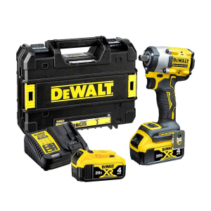 Dewalt 18V / 12.7 mm XR Cordless Brushless Compact Detent Pin Anvil Impact Wrench With 2x4.0 Ah  Batteries & Charger, DCF922M2-B1