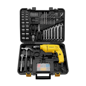 Stanley 10 mm / 550W DIY Drill Machine With 120 Pcs Mechanical Toolkit For Home & Professional Use, SDH550KM-IN