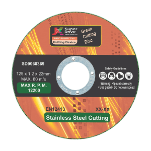 JK 125 x 1.2 x 22 mm Green Cutting Disc For Stainless Steel (Pack of 25 Pcs), SD9060369