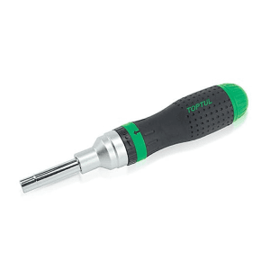Toptul 1/4", 5/16", 7/16" High-Torque Ratchet Screwdriver Handle with Storage, FTED1421