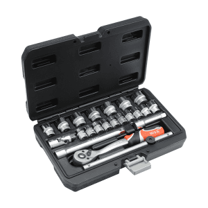 Yato 22 Pcs 3/8 Inch Sq. Drive Socket Set, YT-38561