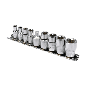 Yato 9 Pcs 1/4, 3/8 Inch Sq. Drive Torx Socket Set, YT-0520