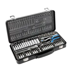 Hogert 63 Pcs 1/4 Inch Sq. Drive Socket Set, HT1R486