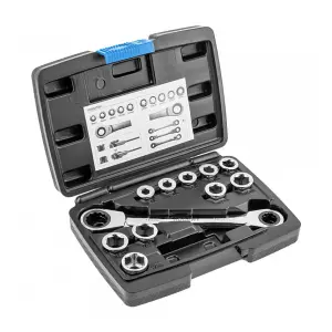 Hogert 11 Pcs Socket Set With Ratchet Ring Spanner, HT1R490
