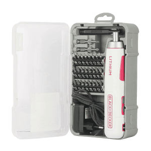 Black+Decker 4V / 6.35mm Li-ion Cordless Screwdriver With E-Clutch & Intelligent Torque System (Pack of 27 Pcs) Accessories, BD40K27P-IN