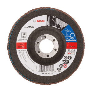 Bosch 125 mm / 80 Grit X571 Flap Disc (Pack Of 10 Pcs), 2 608 606 924