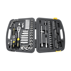Stanley 86 Pcs 1/4 Inch & 1/2 Inch Sq. Drive 6 PT Metric Socket Set, 94-190