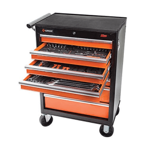 Groz 154 Pcs Universal Tool Kit With 7 Drawer Portable Workstation, MTB/7/154/AU