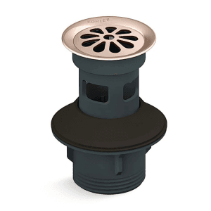 Kohler Complementary Grid Drain with Overflow Hole in Brushed Rose Gold Finish, K-45432IN-BRD
