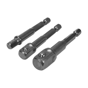 Yato 3 Pcs Hex Socket Adapter Set (1/4, 3/8, 1/2 Inch Sq. Drive), YT-04685