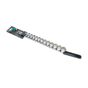 Toptul 13 Pcs 3/8 Inch Sq. Drive 12PT Socket Rail Set - SAE, GBAQ1301