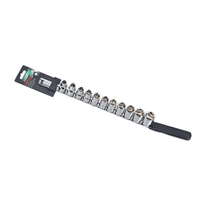 Toptul 11 Pcs 1/2 Inch Sq. Drive 6PT Socket Rail Set - Metric, GAAQ1104