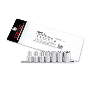 Toptul 7 PCS 1/2 Inch Sq. Drive Star Socket Rail Set, GAAG0704