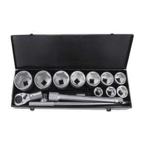 Groz 14 Pcs 1 Inch Sq. Drive Hex Socket Set In Metal Case, KIT/SKT/H/0-1/14/MT