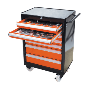 Groz 84 Pcs Automotive Tool Kit With 7 Drawer Portable Workstation, MTB/7/84/AU