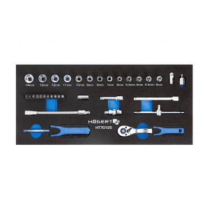 Hogert 34 Pcs 1/4 Sq. Drive Sockets Set With Ratchet Handle, HT7G126