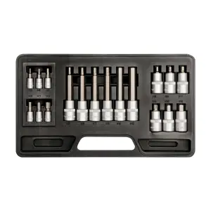 Yato 18 Pcs 1/2,1/4 Inch Sq. Drive Socket Bit Set, YT-7752
