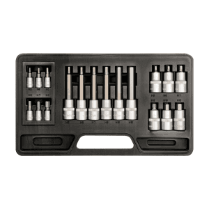 Yato 18 Pcs 1/2 &1/4 Inch Sq. Drive Torx Socket Bit Set, YT-7751