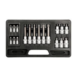 Yato 18 Pcs 1/2 & 1/4 Inch Sq. Drive Socket Bit Set, YT-7750