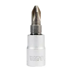 Yato PH3, 1/4 Inch Sq. Drive Phillips Bit Sockets, YT-7675