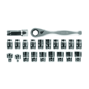 Yato 21 Pcs 1/2 & 1/4 Inch Sq. Drive Go Through Socket Set, YT-3865