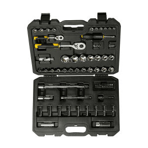 Stanley 72 Pcs 1/4 & 1/2 Inch Sq. Drive Chrome Socket Set, STMT82831-1-12