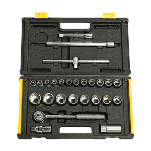 Stanley 25 Pcs 1/2 Inch Sq. Drive 12 PT Socket Set, 86-478