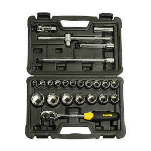 Stanley 24 Pcs 1/2 Inch Sq. Drive 6 PT Socket Set, STMT72795-8