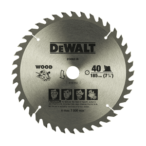 Dewalt  7-1/4 inch / 185 mm TCT Circular Saw Blade For cutting MDF Plywood & Laminated Wood (40 Teeth), DT4062-B1