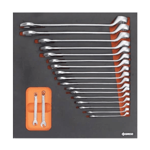 Groz 19 Pcs Deep Offset Combination Spanners Set Series B (2/3 Size) Tool Assortments, KIT/MOD/16B