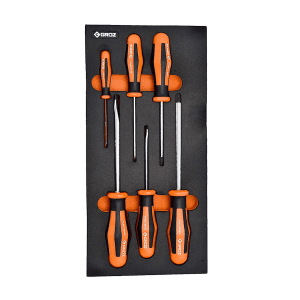 Groz 6 Pcs Screwdrivers Set Series C (1/3 Size) Tool Assortments, KIT/MOD/26C