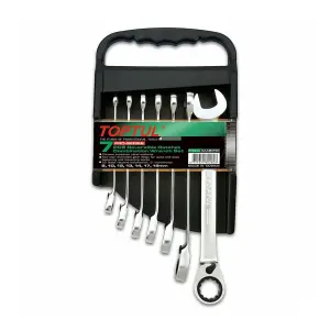 Toptul 7 Pcs Pro-Series Reversible Ratchet Combination Wrench Set, GAAM0709