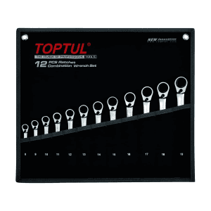 Toptul 12 Pcs Pro-Series Reversible Ratchet Combination Wrench Set, GPAQ1203