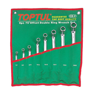 Toptul 8 Pcs 45° Offset Double Ring Wrench Set, GAAA0807