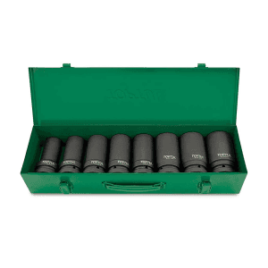 Toptul 8 Pcs 1 Inch Sq. Drive 6 Pt Flank Deep Impact Socket Set, GDAD0804
