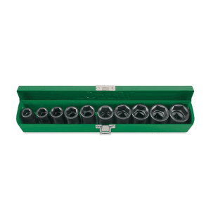 Toptul 10 Pcs 1/2 Inch Sq. Drive 6 Pt Flank Impact Socket Set, GDAD1001