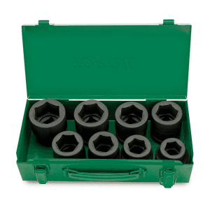 Toptul 8 Pcs 1 Inch Sq. Drive 6 Pt Flank Impact Socket Set, GDAD0803
