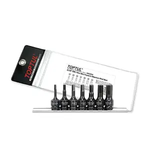 Toptul 7 Pcs 3/8 Inch Sq. Drive Hex Bit Impact Socket Rail Set, GDAG0702
