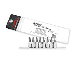 Toptul 8 PCS 1/4 Inch Sq. Drive Star Bit Socket Rail Set, GAAG0808
