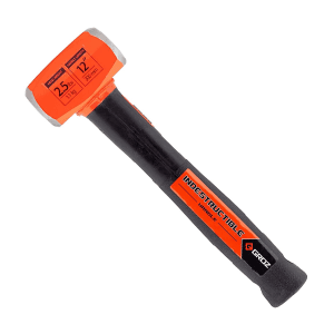 Groz 1100 Gms Heavy Duty Club Hammer With 12 Inch Indestructible Handle (52 HRC Head), CHID/2.5/12