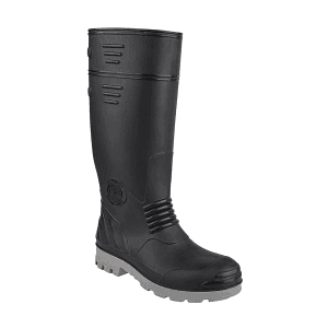 Hillson Torpedo 212 ISI Marked Dual Density PVC Safety Gumboots with Steel Toe - Black & Grey (13 inch Height)