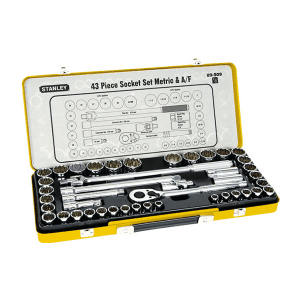 Stanley 43 Pcs 1/2 Inch Sq. Drive 12 PT Socket Set, 89-509
