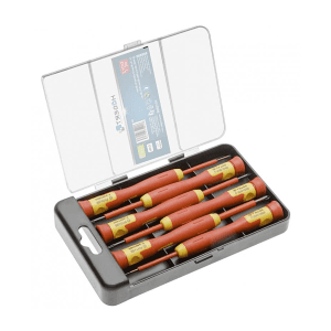Hogert 6 Pcs Insulated Precision Screwdriver Set (VDE), HT1S986