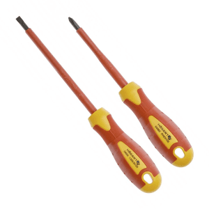 Hogert 2 Pcs Insulated Screwdriver Set (VDE), HT1S990