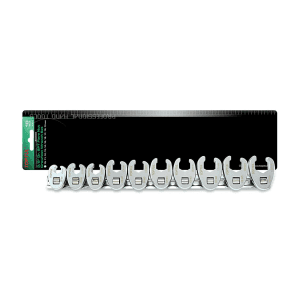 Toptul 10 Pcs / 3/8 Inch Sq. Drive (6 PT) Flare Nut Crowfoot Wrench Set, GAAR1001